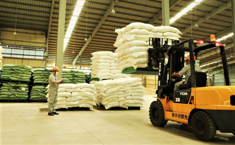 Warehouse workers at a feed mill of BaF. Photo courtesy of the company.