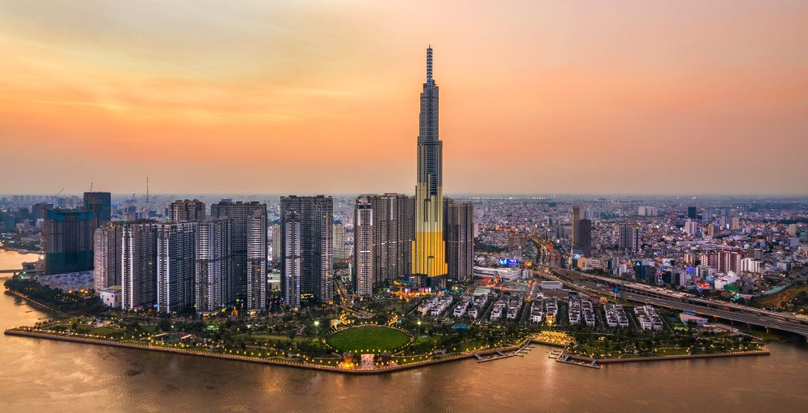 A panoramic view of Ho Chi Minh City at sunset. Photo courtesy of Bamboo Airways.