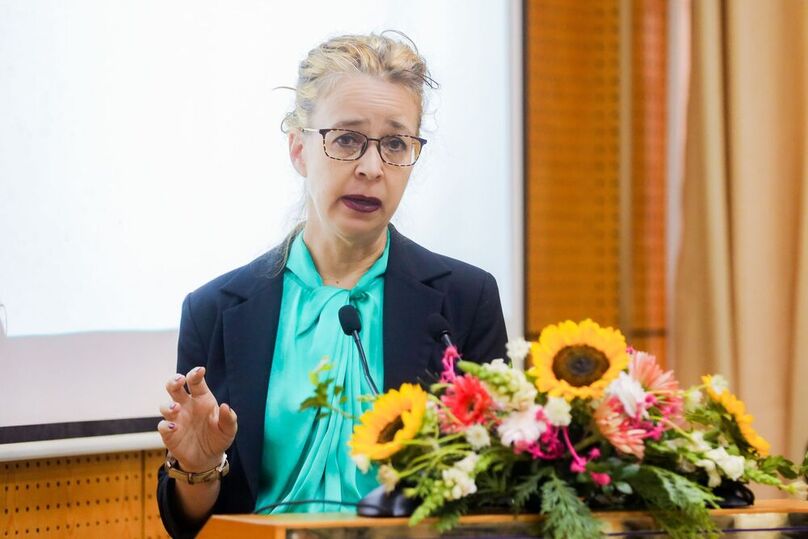 Annett Perschmann-Taubert, tax partner at PwC, makes a point at the workshop. Photo by The Investor/Trong Hieu.