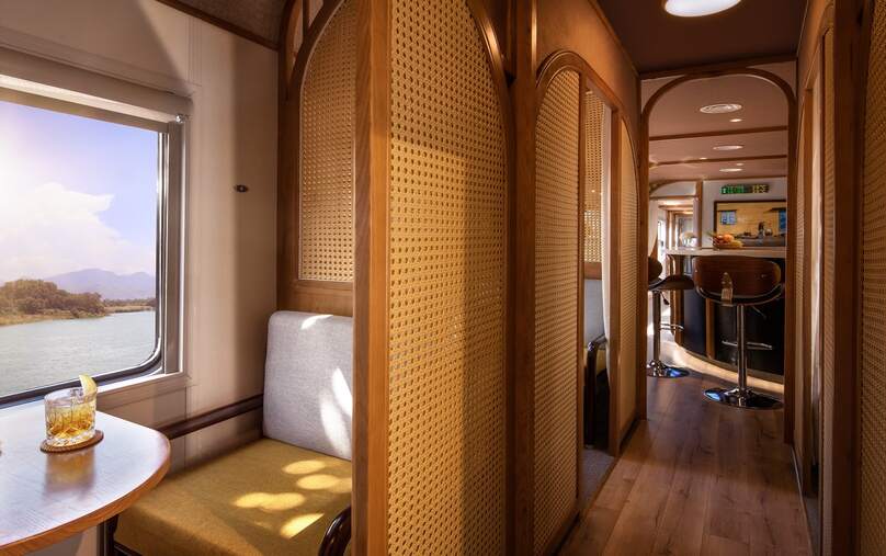Private seats adjoin the corridor that runs through The Vietage. Photo courtesy of the train.