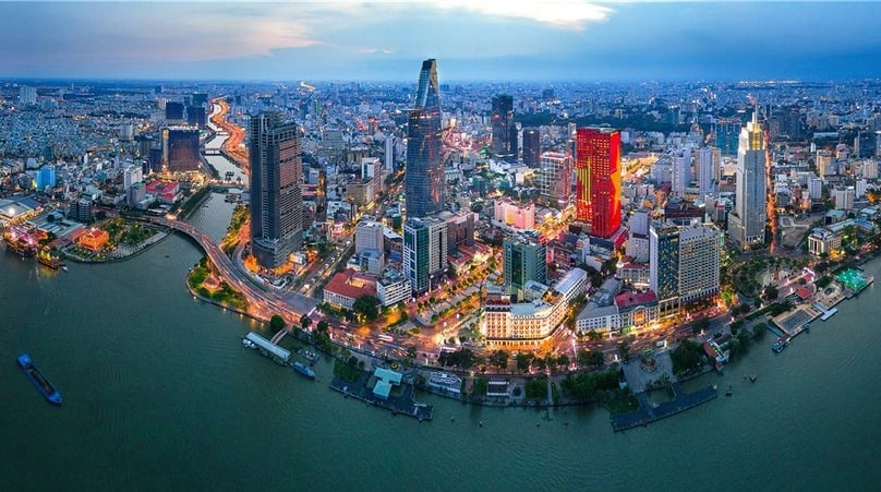 An aerial view of Ho Chi Minh City at sunset. Photo courtesy of the government's portal.