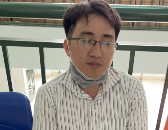 Tran Quang Son at the police station. Photo courtesy of the police.
