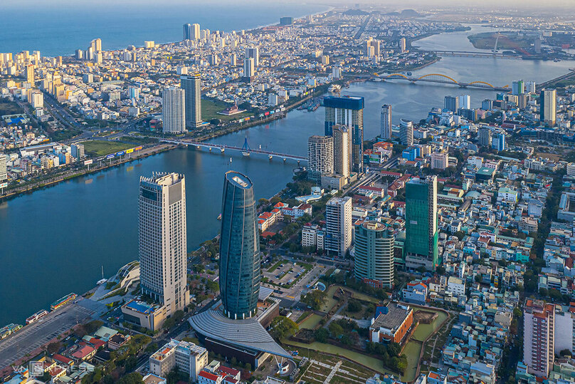 An aerial view of Danang city by Han River, central Vietnam. Photo courtesy of Vietnam News Agency.