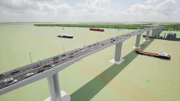 An illustration of Nhon Trach Bridge that crosses Dong Nai River, connecting Nhon Trach district in Dong Nai province to Thu Duc city in HCMC. Photo courtesy of the Ministry of Transport.