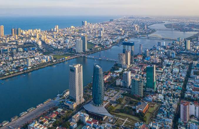 An aerial view of Danang city, central Vietnam. Photo courtesy of Savills.