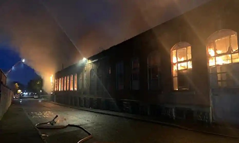 It took Greater Manchester Fire and Rescue Service four days to extinguish the fire at the Bismark House factory in early May 2022. Photo courtesy of GMFRS.