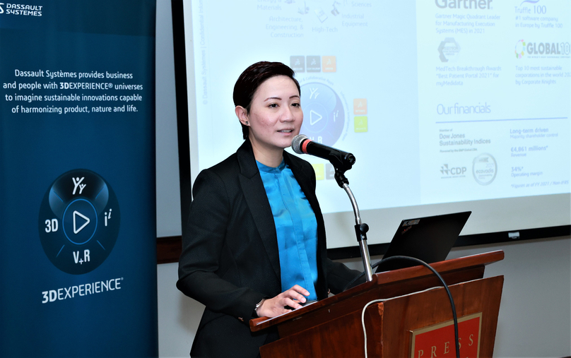 Josephine Ong, managing director for Asia Pacific South, Dassault Systèmes, speaks at the firm's Vietnam office launching in Hanoi July 27, 2022. Photo courtesy of the company.