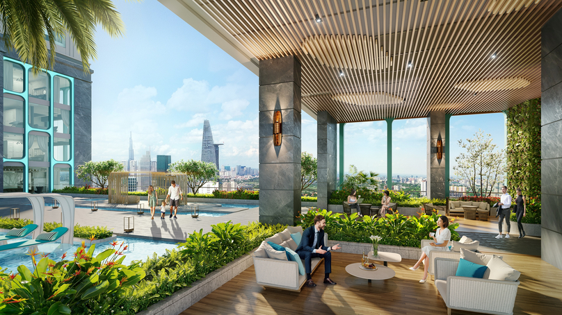 An artist’s impression of the living environment to be offered by The Grand Manhattan. 
