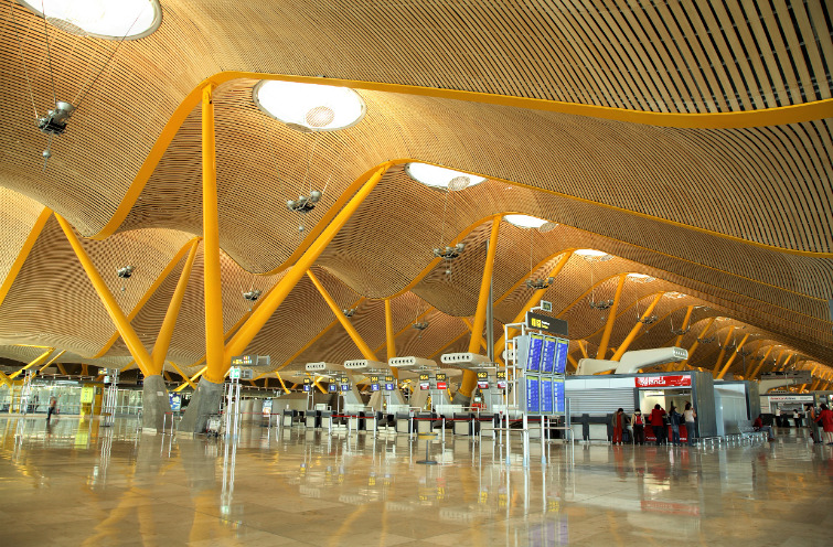The bamboo ceiling in Madrid International Airport. Photo courtesy of the SCBV project. 