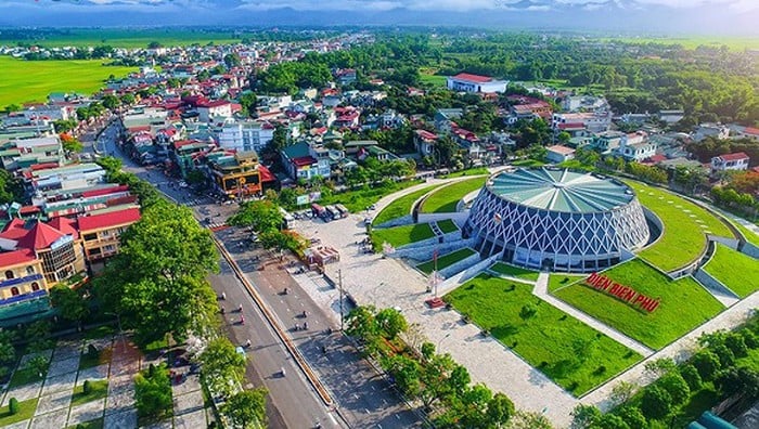 An aerial view of Dien Bien Phu town in Dien Bien province, northern Vietnam. Photo courtesy of Dien Bien Television.