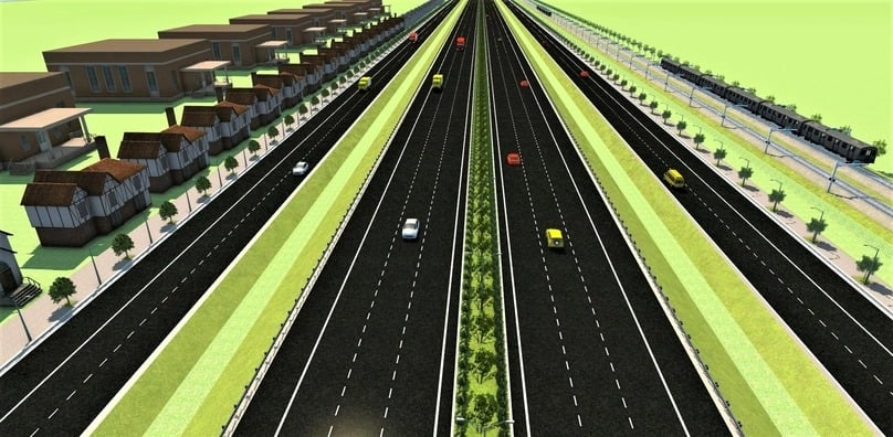 An artist’s impression of Ring Road 4 in Hanoi and adjacent areas. Photo courtesy of the project planning unit.