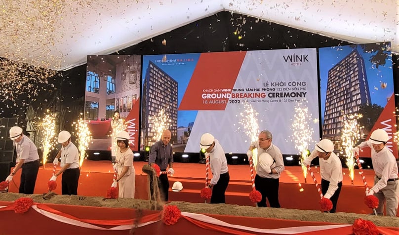 The groundbreaking ceremony for Winko Hotel Hai Phong held on August 18, 2022. Photo courtesy of the company.