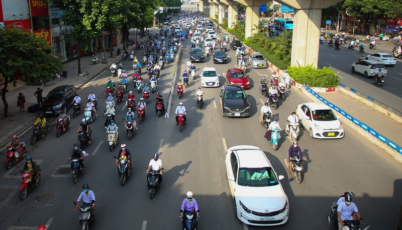 Traffic in Nguyen Trai street, Hanoi, August 8, 2022. Photo courtesy of Vietnamnet.