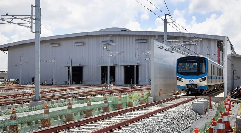A train at Long Binh depot on August 30, 2022. Photo courtesy of HCMC Management Authority for Urban Railways.