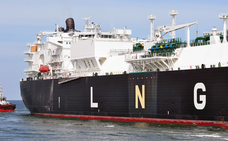 A ship carrying LNG at sea. Photo courtesy of Petro Gas.