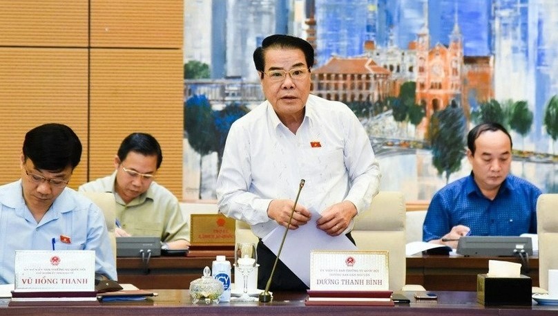 Chairman of National Assembly Standing Committee's Ombudsman Board Duong Thanh Binh speaks at a meeting in Hanoi. Photo courtesy of government's portal.