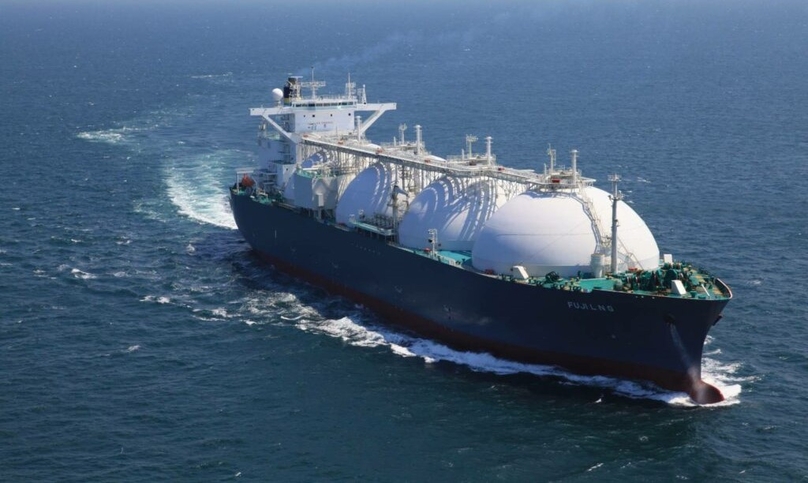 A ship carrying LNG at sea. Photo courtesy of CPC Corp.