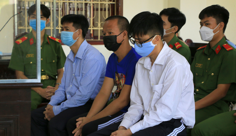 The three defendants in court, Dong Thap province, southern Vietnam on September 30, 2022. Photo courtesy of Vietnam News Agency.
