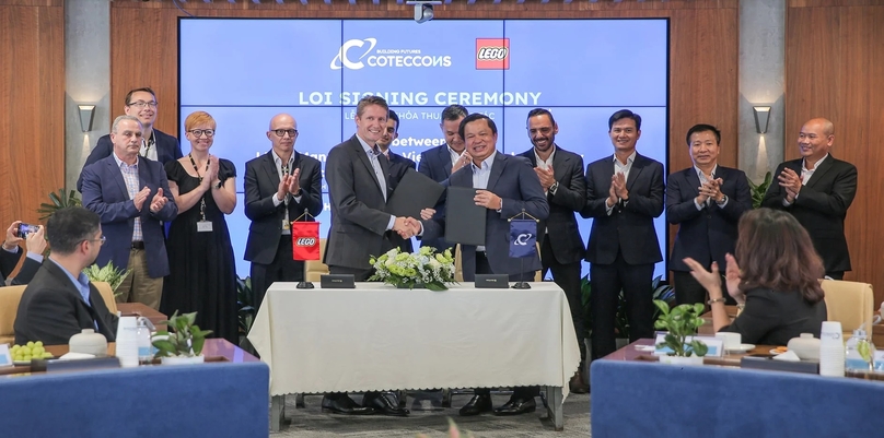 Toymaker Lego and builder Coteccons signed an agreement on building a Lego factory in Binh Duong province, southern Vietnam, August 23, 2022. Photo courtesy of Coteccons.