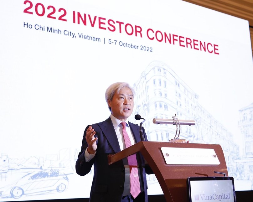 VinaCapital CEO Don Lam addresses the investor conference on October 6, 2022, in Ho Chi Minh City. Photo courtesy of the company. 
