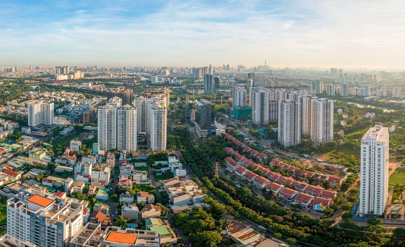 An aerial view of some residential areas in HCMC. Photo courtesy of Young People newspaper.