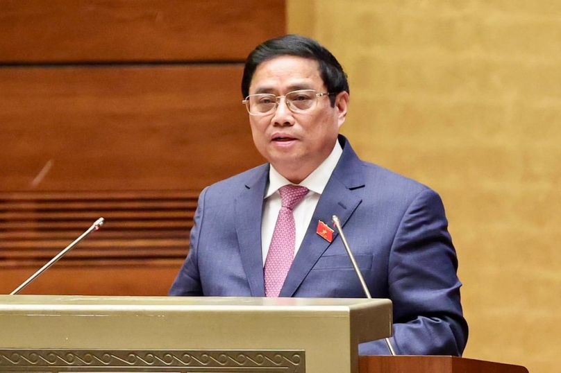 Prime Minister Pham Minh Chinh presents a socio-economic report at the National Assembly in Hanoi on October 20, 2022. Photo courtesy of the government's portal.