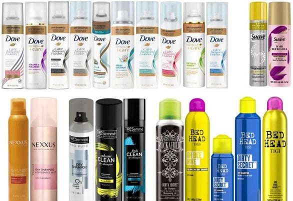  A photo released by the U.S. Food and Drug Administration shows the dry shampoo products Unilever has recalled in the U.S. due to potentially elevated levels of benzene.