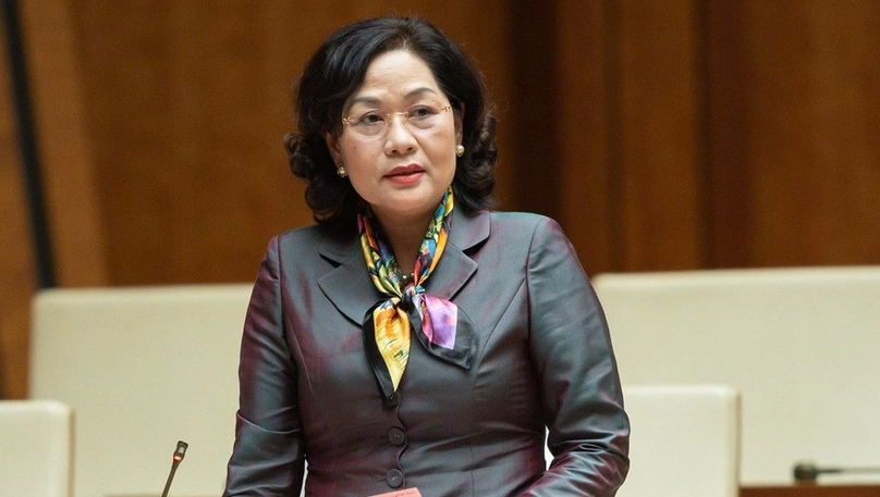 State Bank of Vietnam Governor Nguyen Thi Hong at the National Assembly session on October 28, 2022. Photo courtesy of the legislative body.