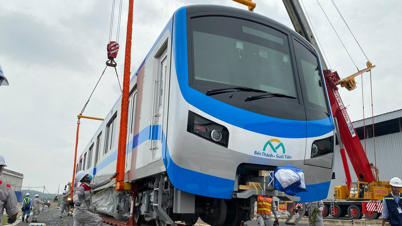 A train for Metro No. 1 in Ho Chi Minh City arrived in the southern city in 2020. Photo courtesy of Laborer newspaper.