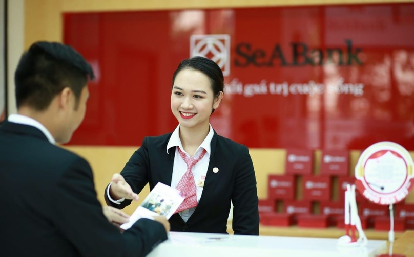 A client is served at a SeABank office in Vietnam. Photo courtesy of the bank.