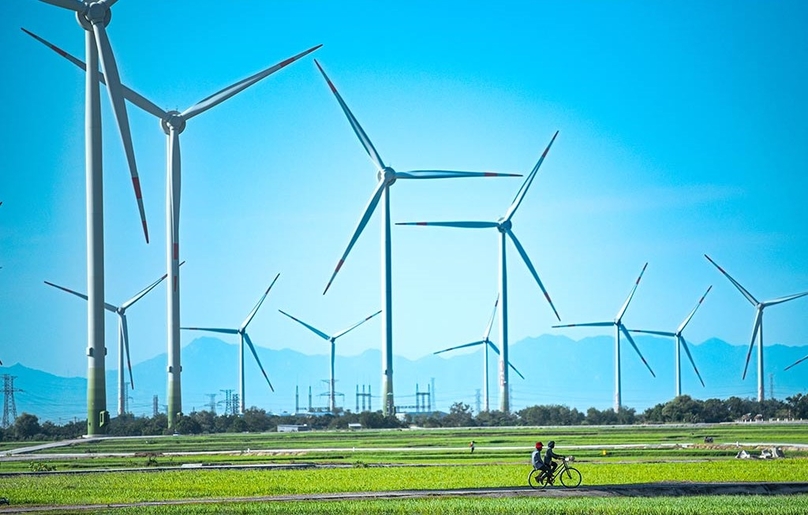 A wind power farm of Trung Nam Group in Ninh Thuan province, south-central Vietnam. Photo courtesy of the group.