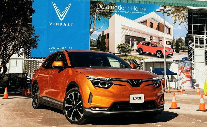 A VinFast VF 8 SUV on display at Los Angeles Motor Show 2022 on November 19-28. Photo courtesy of the firm.