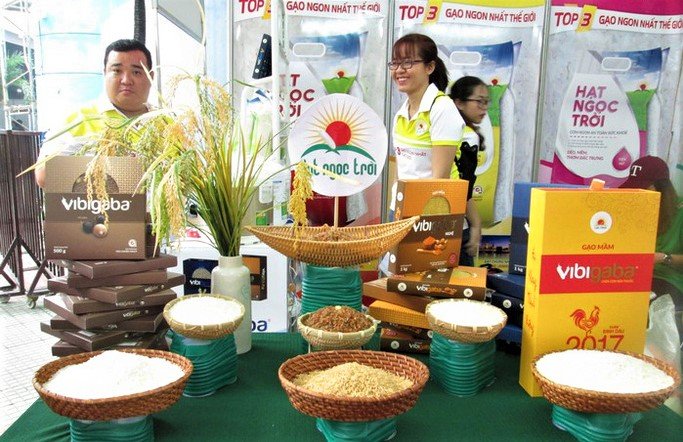 Loc Troi Group high-quality rice products at a recent trade fair. Photo courtesy of Loc Troi.