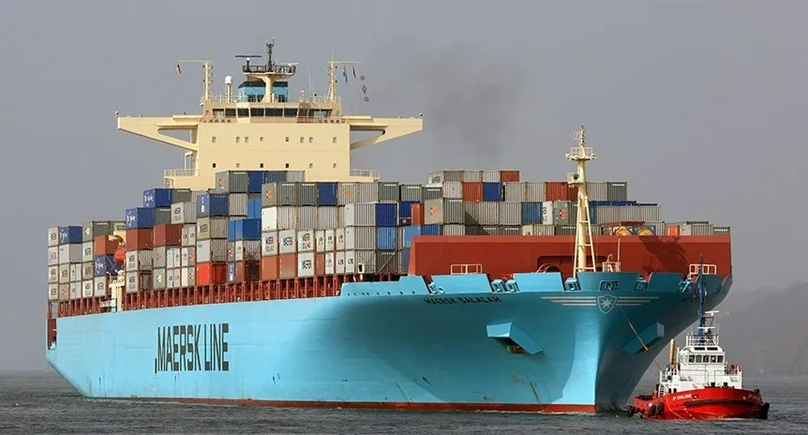A Maersk container ship at sea. Photo courtesy of the shipping corporation.