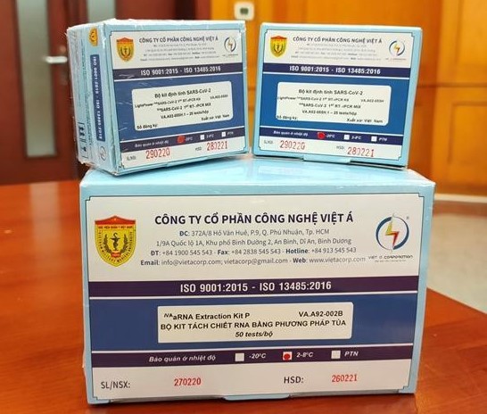 Covid-19 test kits of Viet A Company. Photo courtesy of the firm.