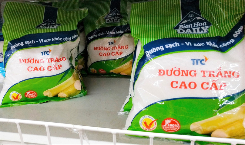 TTC Sugar’s refined sugar at a supermarket in Vietnam. Photo courtesy of Vietnambiz.vn.