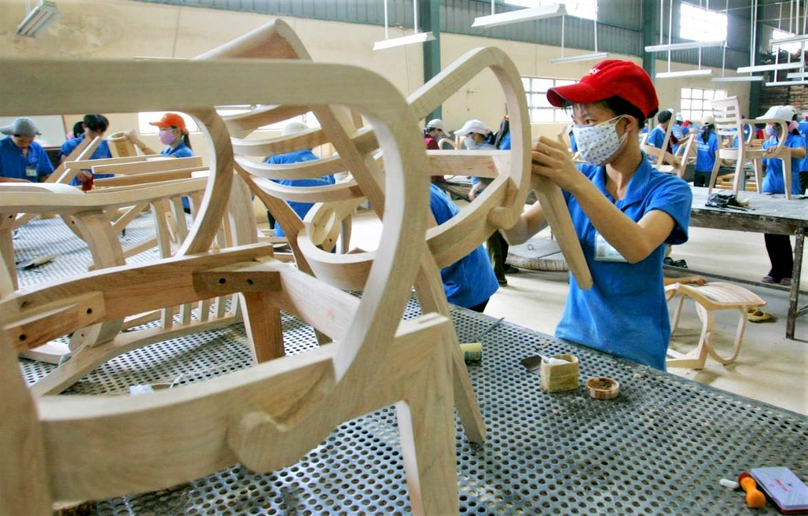 Workers at a furniture factory in the industrial province of Binh Duong, southern Vietnam. Photo by The Investor/Gia Huy.