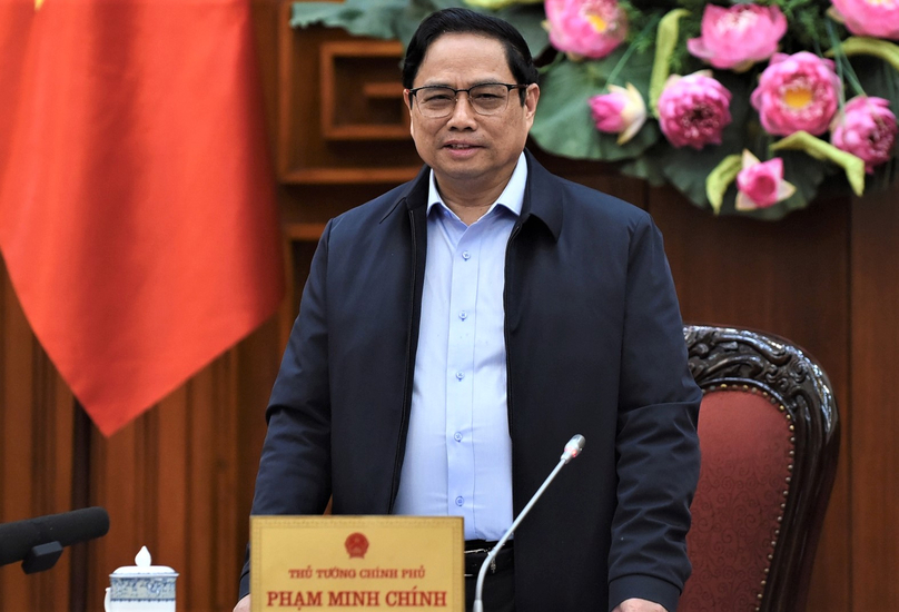 Prime Minister Pham Minh Chinh chairs a government meeting on December 6, 2022 in Hanoi. Photo courtesy of the government's portal.