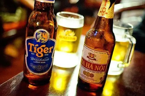 Tiger and Hanoi Beer are prominent beverage brands in Vietnam. Photo courtesy of Pioneer Travel. 