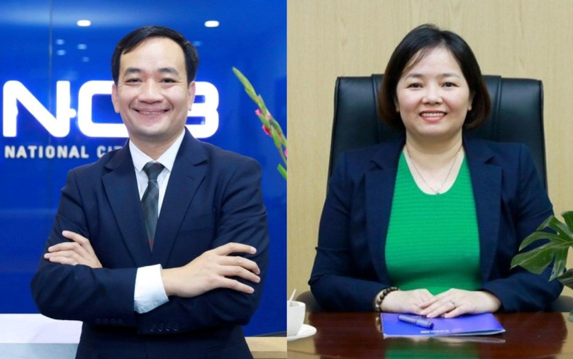 Ta Kieu Hung (left) and Do Thi Duc Minh are two newly-appointed deputy general directors of NCB. Photo courtesy of the bank.