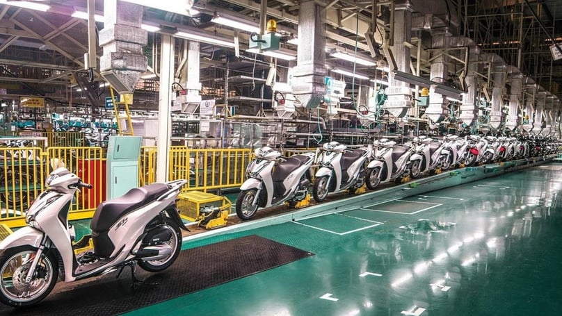 A factory manufacturing Honda SH motorbikes. Photo courtesy of Vietnam News Agency.