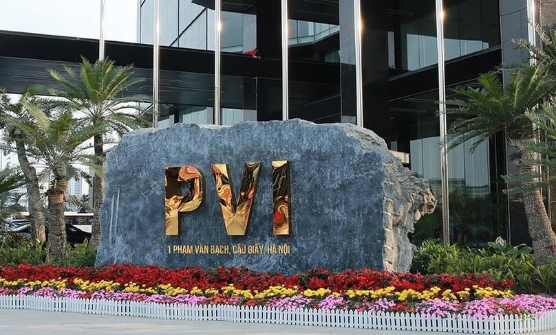 Logo of PVI Reinsurance in front of its headquarters in Hanoi. Photo courtesy of the corporation.