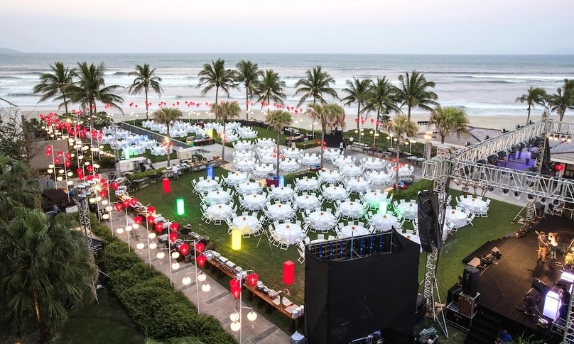 Preparation for an outdoor party at Hyatt Regency Danang Resort & Spa. Photo courtesy of the resort.