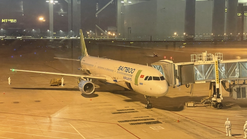  A Bamboo Airways plane in Tianjin, China on December 6, 2022. Photo courtesy of Bamboo Airways.