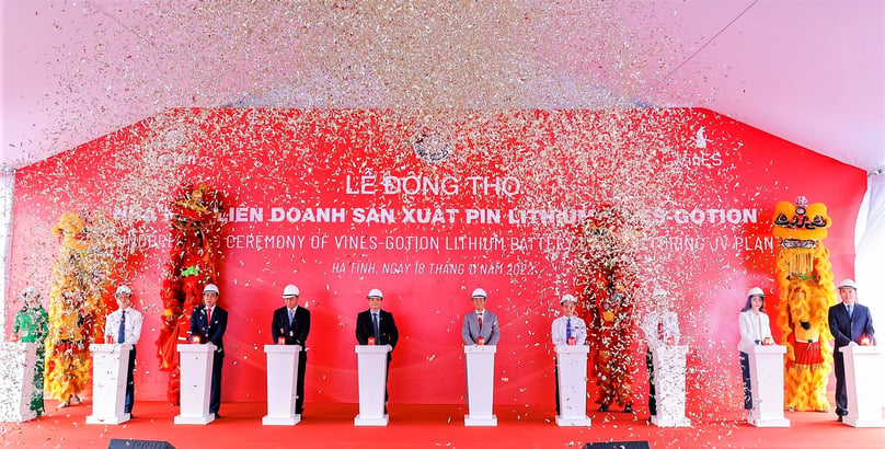 Gotion High-Tech and VinES Energy Solutions kick off work on their $275 million battery factory in Ha Tinh, central Vietnam, on November 18, 2022. Photo courtesy of VinES.