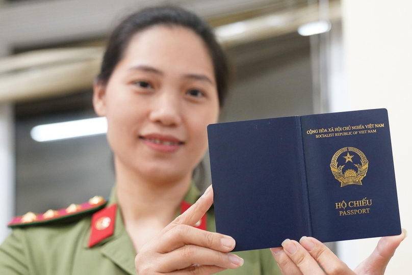 A Vietnamese passport. Photo courtesy of Young People newspaper.