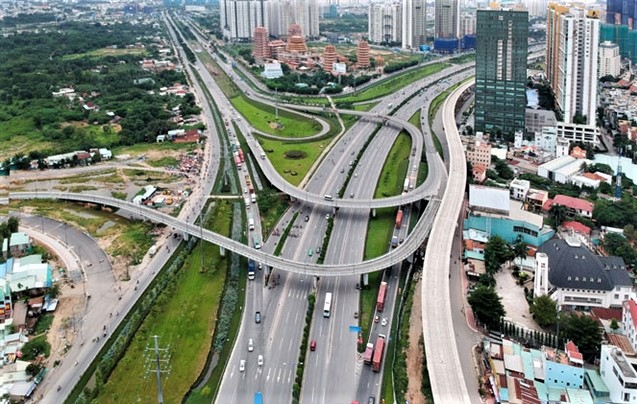 Roads in Cat Lai Area of Thu Duc city on the outskirts of HCMC. Photo courtesy of Vietnam News Agency.