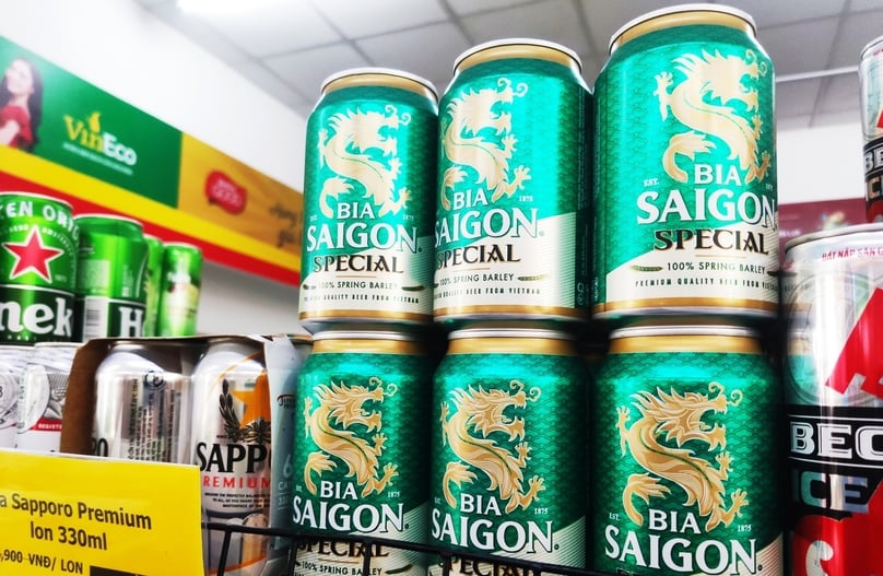 Sabeco's beer cans. Photo courtesy of Vietnambiz.vn.