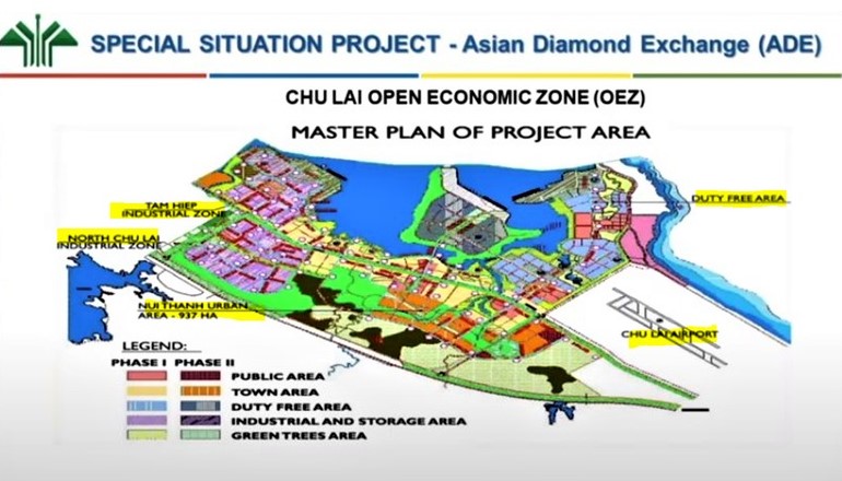 The master plan for the ADE project in Chu Lai, Quang Nam province, central Vietnam. Photo courtesy of PHI Group.