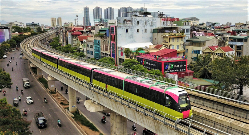 An elevated section of a Hanoi urban metro line in Vietnam’s capital. Photo courtesy of Vietnam News Agency.
